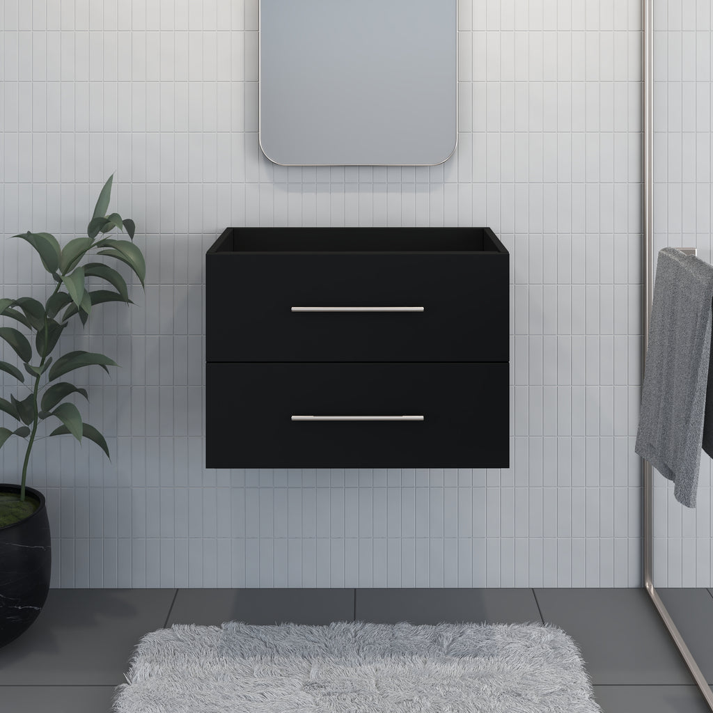 Napa 30" Modern Wall-Mounted Floating Bathroom Vanity with Round Handles Cabinet Only (Black)