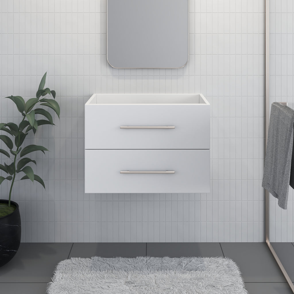 Napa 30" Modern Wall-Mounted Floating Bathroom Vanity with Round Handles Cabinet Only (White)