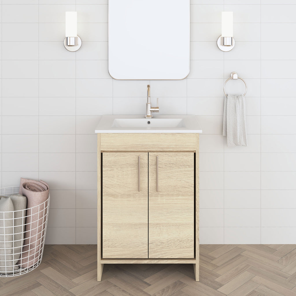 Villa 24" Bathroom Vanity with Ceramic integrated counter top